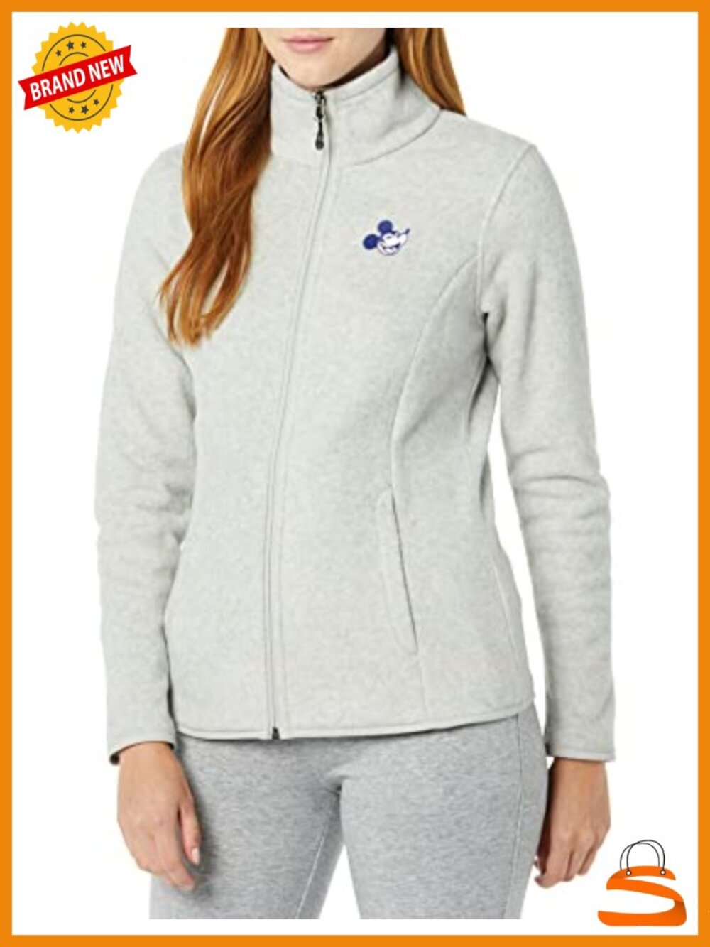 Women's Polar Fleece Full-Zip Mock Neck Jacket Long Sleeve Outdoor